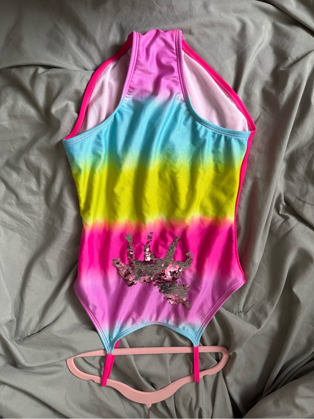 Cat & Jack Hot Pink and Aqua Ombre Triangle Bikini Top